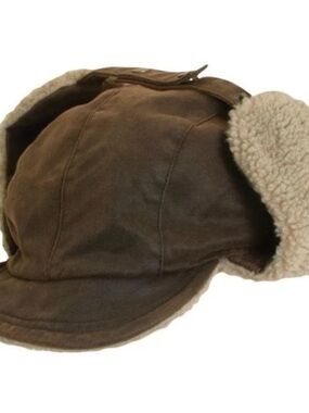 DPC Dorfman Pacific Snowy River Brown Trapper Hat S/M Sherpa Lined